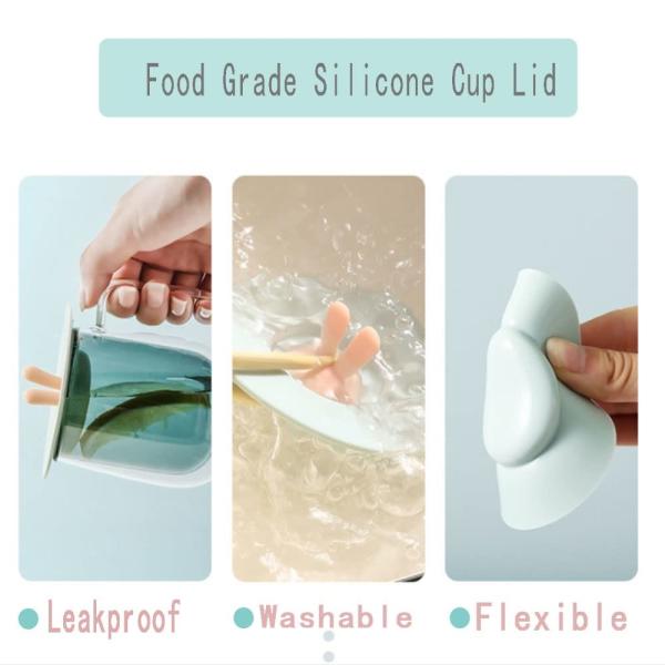 Силиконовые крышки чашек пищевого качества кроличье ухо Силиконовая крышка чашки Противопылевая герметичная печать Чайные чашки Горячие чашки крышка Кофейная чашка
