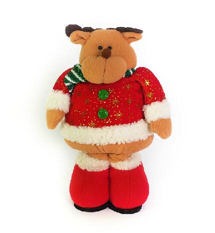 Stuffed Reindeer Snowman Doll Christmas Plush Toys With Streaching Leg