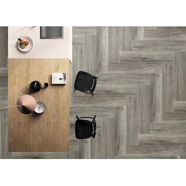 Health And Stability Porcelain Wood Tile Kitchen Dark Grey Brown Color