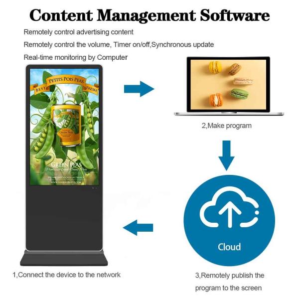 VETO 32-86 Inch Indoor Totem 500cd Brightness Android Digital Signage Media Player LCD Advertising Kiosk For Mall