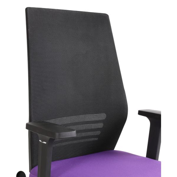 Mid Back Steel Frame Mesh Office Swivel Chair Nylon Purple Backrest Ergo