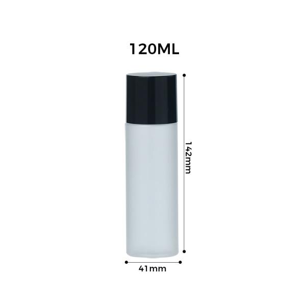 Botella cosmética PET personalizada de 100 ml-150 ml con tapa giratoria