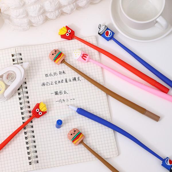 Cute Kawaii Pen Accessoires Pour Fille Animaux Fruit en forme de soulagement du stress fournitures Gel encreurs avec remplacement remplis pour les enfants Étudiants Bureau scolaire