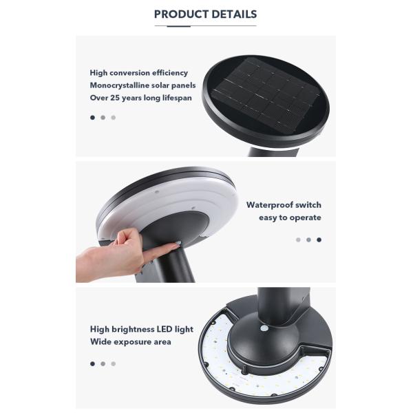 Украшенный садом солнечный автомобиль лампы двора на длинном последнем до 12hours