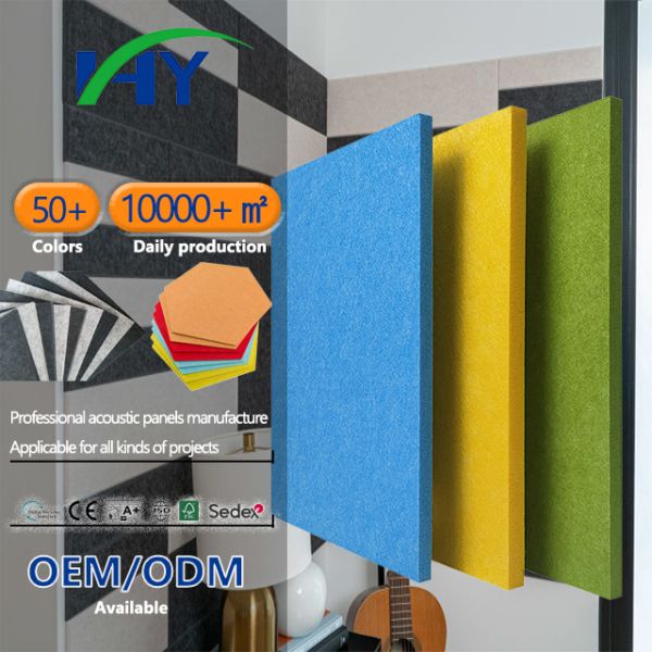 Polyester Fiber Wall Acoustic Panels Studio Soundproofing Panels Color Customized