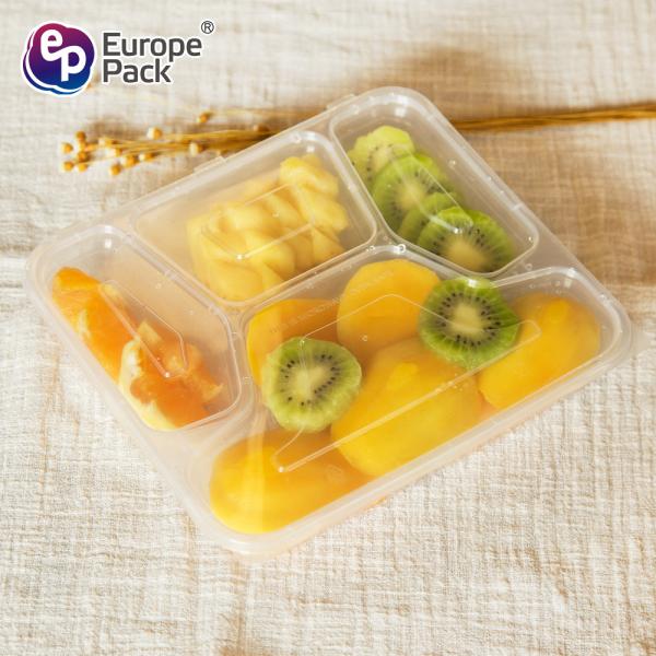 4 Compartment restaurant food containers disposable plastic take away bento box for fast food meal sushi