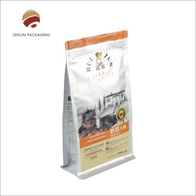 Sacos de embalagem de alimentos para animais resistentes a lacrimejar com desenho vertical e fecho com fecho de fecho