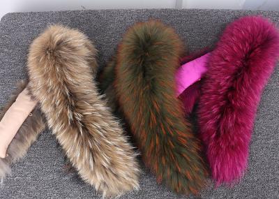 Raccoon fur collar Luxury Real Long Raccoon Fur Detachable Collar for Jacket