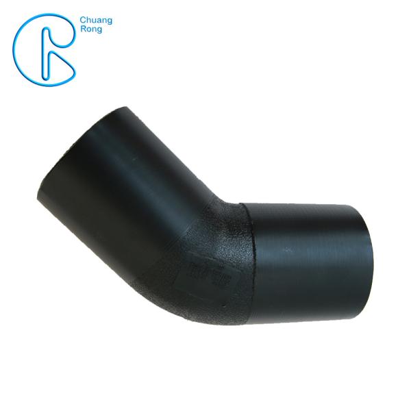 HDPE Irrigation Pipe Fittings , Butt Welding HDPE 45 Degree Elbow CE Approved