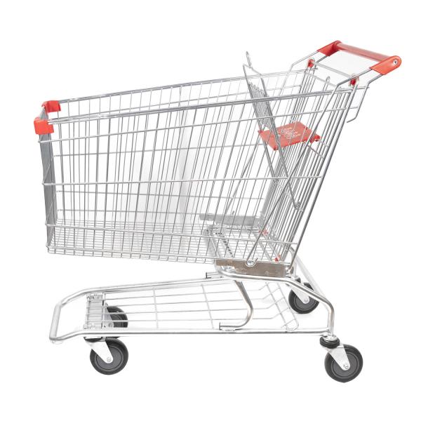 Carrinho de compras de tipo americano galvanizado do metal do trole 210L das compras na mercearia
