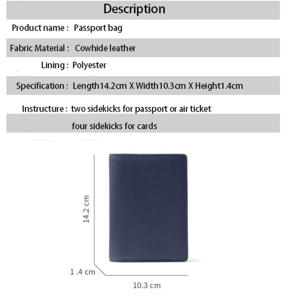 Leather passport holder multi-card passport collection protection cover bag