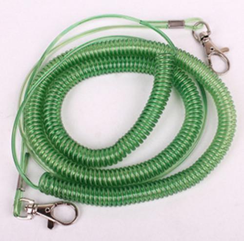 Sea/fly fishing accessory anti-lost long silm plastic transparent green wire coiled leash