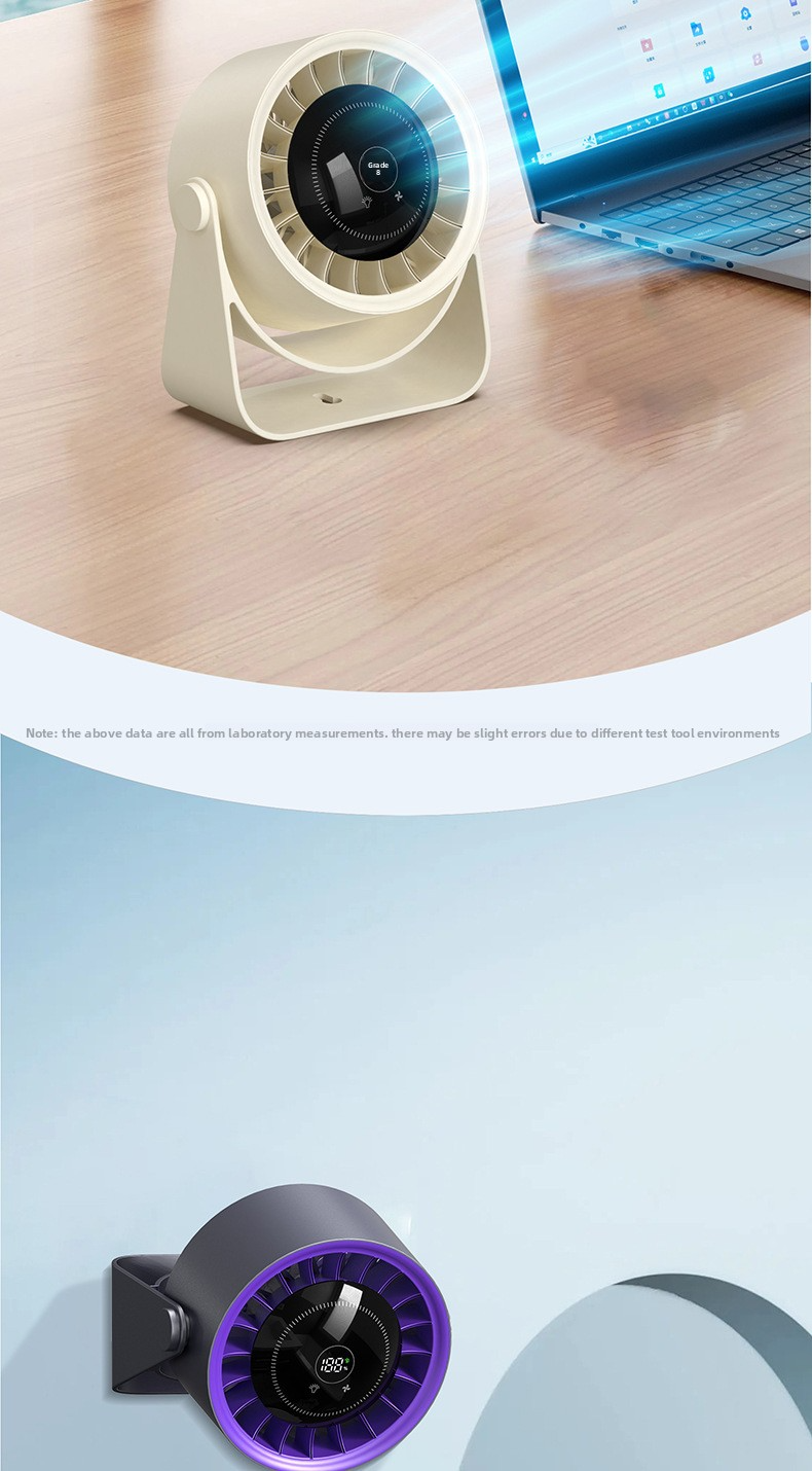 4000mAh Portable Table Fan With Brushless Motor 100 Speed Digital Display Desktop Fan
