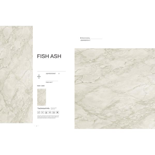 Matt Grey Marble Floor Slab Tile Fish Ash 1600*3200mm Interior Decor