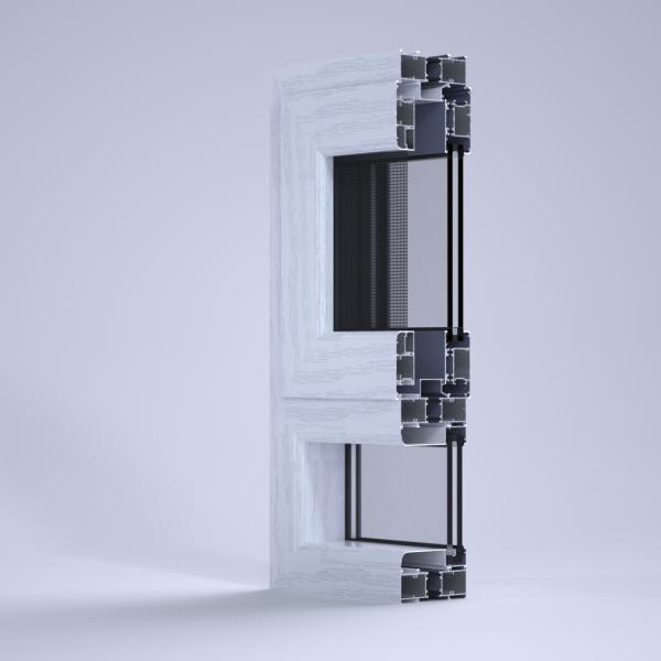 6mm Aluminium Window Profiles Wood Finished For Construction