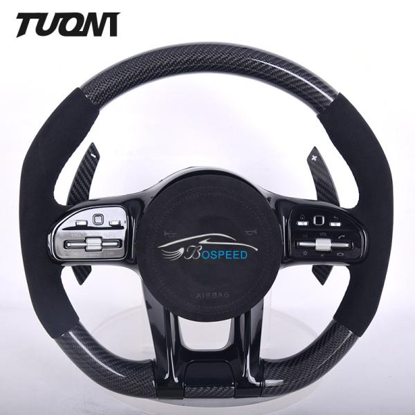 ODM Mercedes Benz Steering Wheel Luxury Alcantara Real Glossy Carbon Fibre
