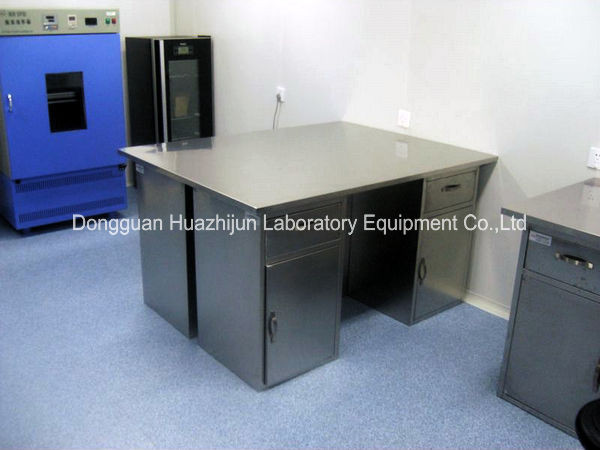 Chemistry Stainless Steel Lab Furniture Adjustable Feet With 2 Layers Reagent Rack