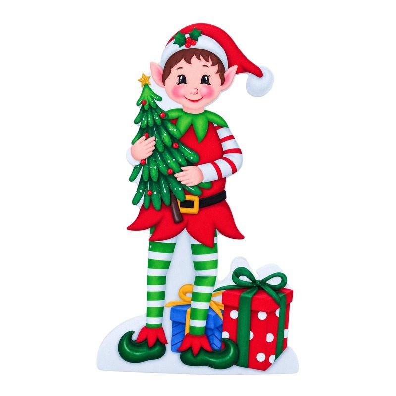 Custom Christmas Elf Tree Standee with OEM/ODM Customization for Seasonal Retail and Wholesale