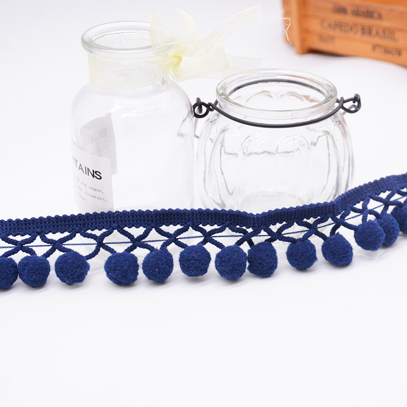 Голубая отделка Tassel 2.5cm Pom Pom шарика занавеса подушки