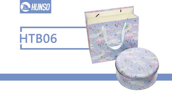 Empty Candy Gift Tin Cans Seamless Round Tin Tinplate Material With Gift Bag