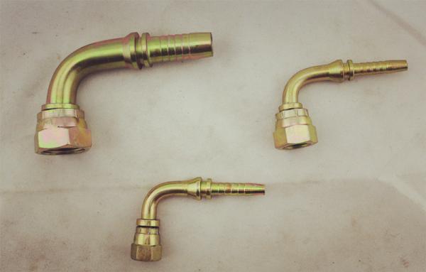 Steel 90° Hydraulic Hose Quick Connect Fittings With BSP Female 60° Cone Swivel Nut