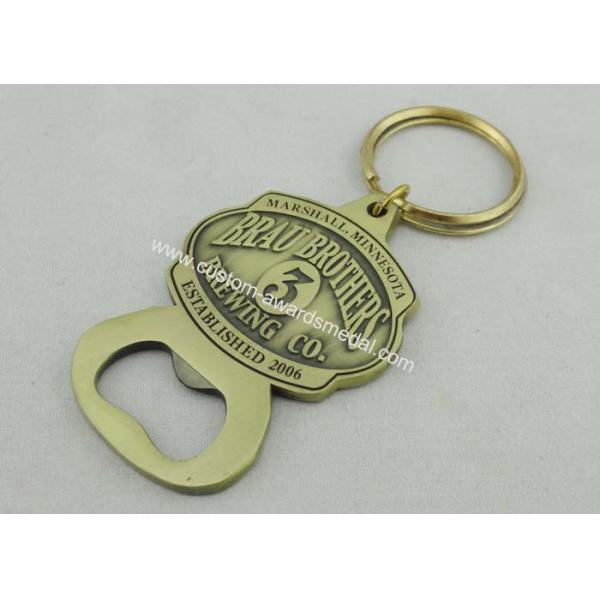 Brau Brothers Promotional Keychain with Bottle Opener and Antique Brass Plating