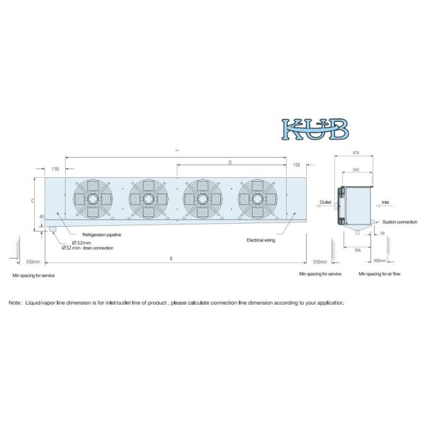 BMT053-NC Industrial Evaporative air Cooler Display Freezers for Meat air Cooling Machine for Cold Room Cold Storage Warehouse