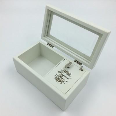 Christmas Style Childrens Musical Jewellery Box Lacquer Painting White Wooden Jewelry Box