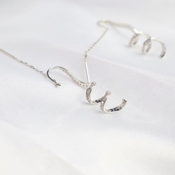 Customized 18K Gold Spiral Drop Diamond Earrings Fine Jewelry for Anniversary Wedding Banquet IGI GIA Lab Grown Diamonds