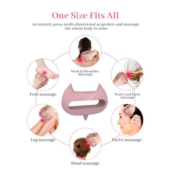 Neck Silicone Massage Instrument for Key Meridians Brushing and Face Acupoint Massage