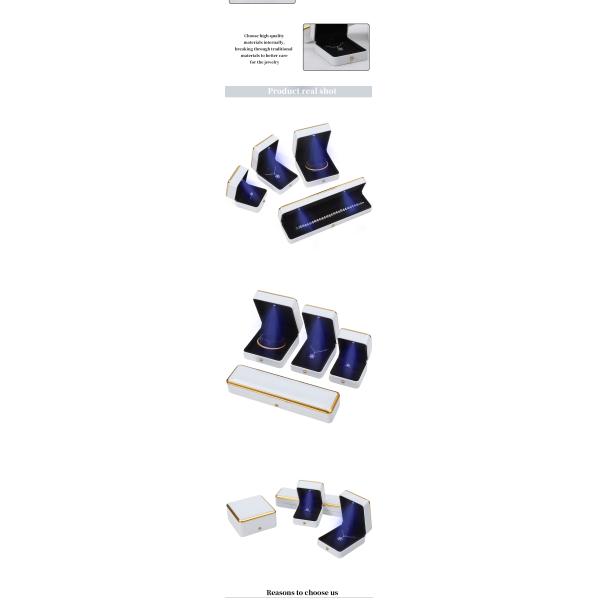 Luxe haut de gamme Light Up Jewelry Box Jewelry Storage Case Avec intérieur en velours doux