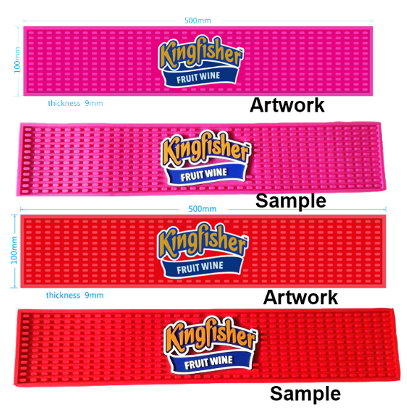 Long Strip Bar Counter Rubber Mats Customized Design Pattern 1cm Thickness