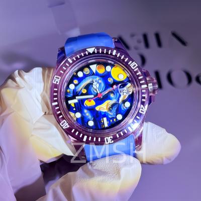 Lab-Grown Gray-Violet Sapphire Watch Case Customize Luxury Scratch Resistant