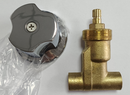 Weldable Wall Mount Rough In Brass Stop Valve Set With Zinc Handle And Cover