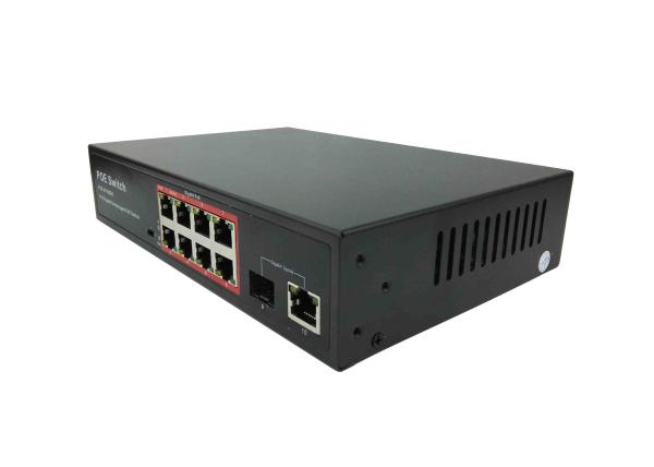 POE-S1108GB(8GE+1GE+1GE SFP)_8 Port Gigabit IEEE802.3af/at PoE Switch with 150W Built-in power supply (Newly Developed)