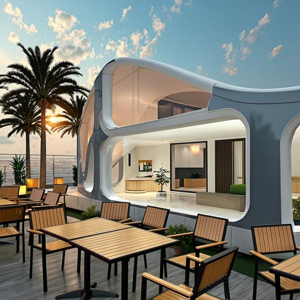 Multifunctional space capsule house with one bedroom one living room and one bathroom