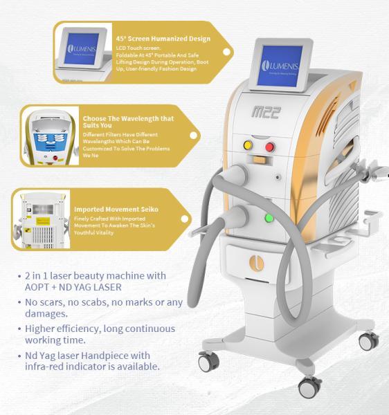 M22 Máquina de Descascagem a Laser de Carbono IPL SHR+Nd Yag Máquina de Descascagem a Laser