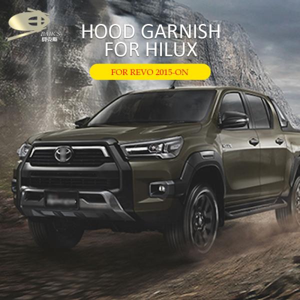 Matt Black Exterior Body Kits Hood Garnish Cover For Toyota Hilux Revo 2015 2016