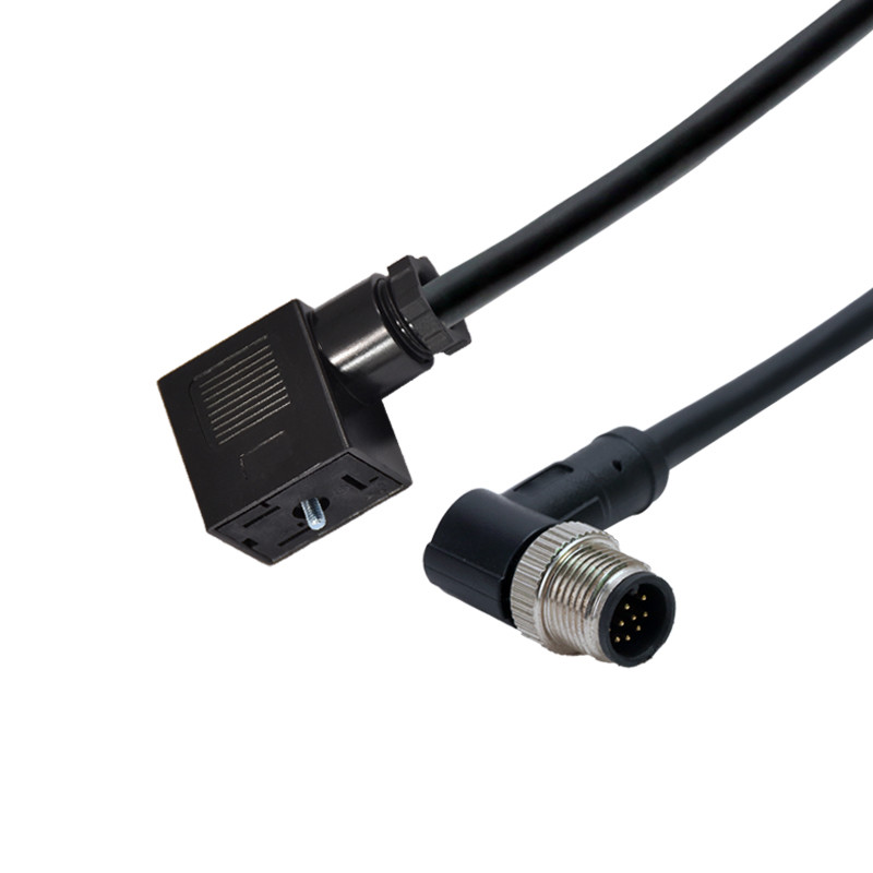 M12 водоустойчивый соединитель Straigt мужчины прессформы 8pins к типу b 2+PE клапана соленоида