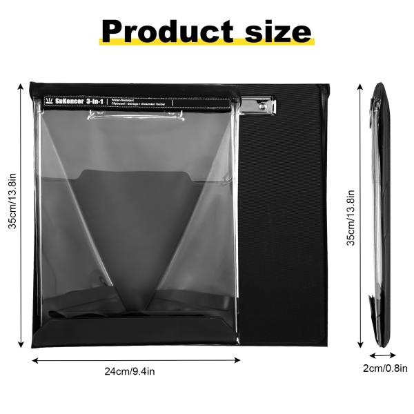 PVC Waterproof Clipboards for A4 Portrait Landscape Paper Copertura