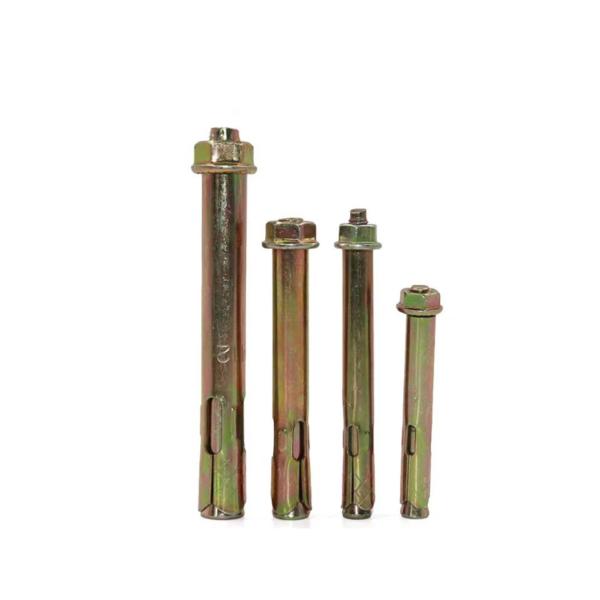Pernos de anclaje de acero al carbono con revestimiento de zinc de color resistente a la corrosión con tuercas hexagonales con brida