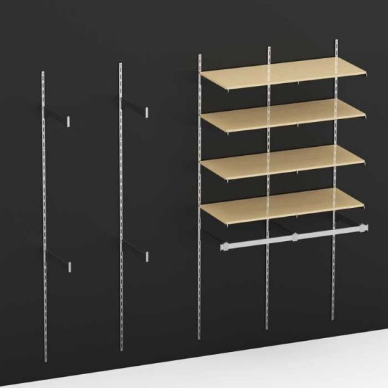 Adjustable Wall Mounted Supermarket Rack for Clothes Retail Shops Capacity 380kg