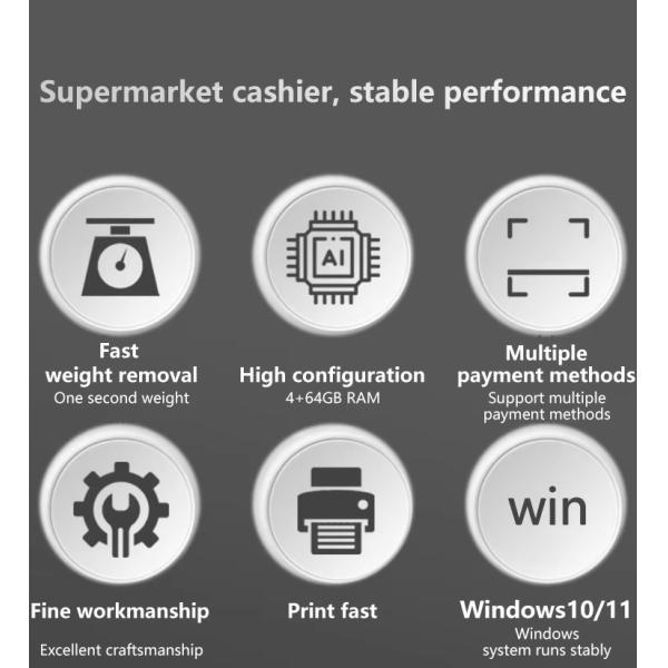 8GB DDR3 Memory 15.6 Inch FHD Ultra Thin Frame Full HD Resolution Win11 Android POS System Touch Screen POS All in One