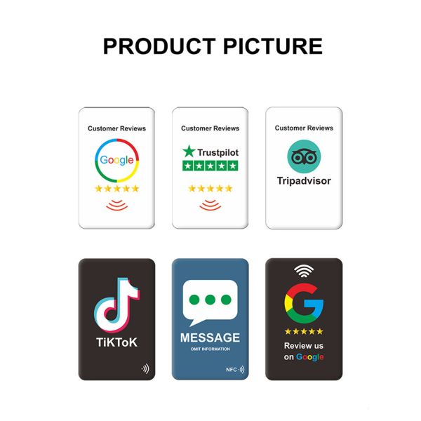 High Quality Customize Printing Epoxy NFC Card Google Reviews Card