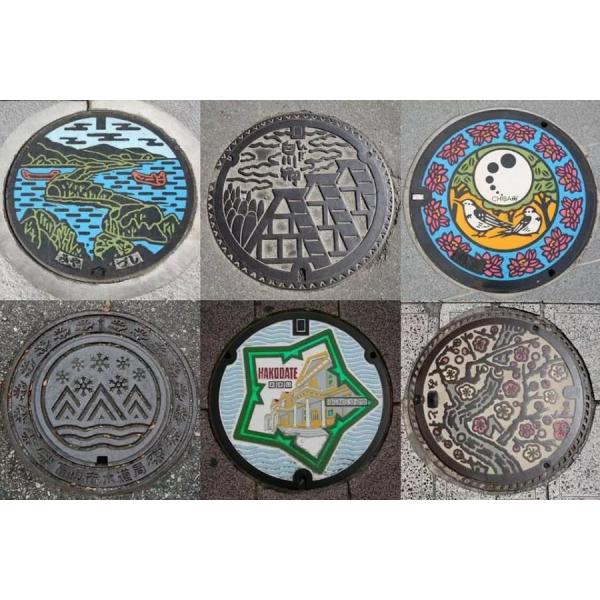 Tapa de registro de fundición dúctil 700*700*100mm redonda pintada con normas DIN y BS