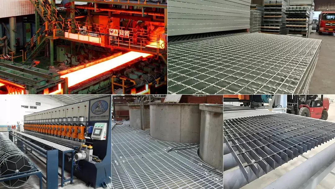 Grilla de acero galvanizado por inmersión en caliente 6m 25mm Grilla de barra galvanizada