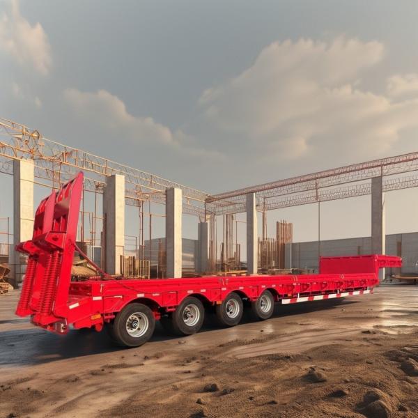 CIMC Latest Design Low Panel Flatbed Trailer with Air Suspension 12950x3000x1650mm