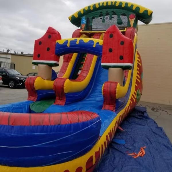 Park Inflatable Chilled Watermelon Water Slide with Pool Support One Item Purchase