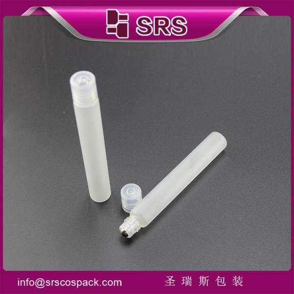 SRS China supplier frost essential oil empty 10ml glass bottle with roll on sealing type
