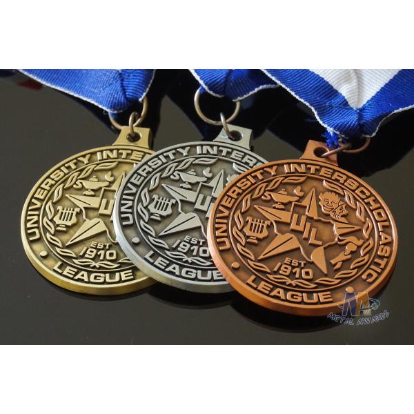 Round Custom Design UIL Metal Award Medals Blank Medallion With 3D Effect
